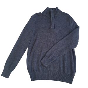 American Eagle Quarter Zip Pullover Sweater Athletic Fit Casual L‎ 100% Cotton